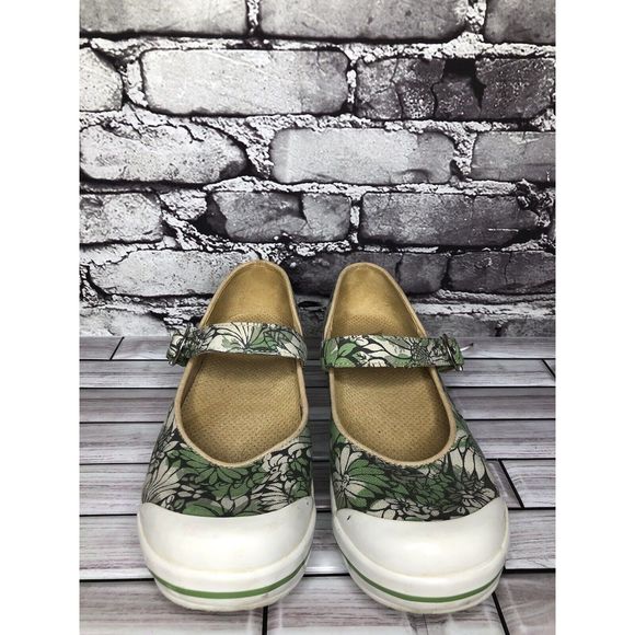 Dansko Vegan Valerie Green Floral Canvas Mary Jane Clog Shoes Women Sz 38EU/7.5M - Picture 2 of 12